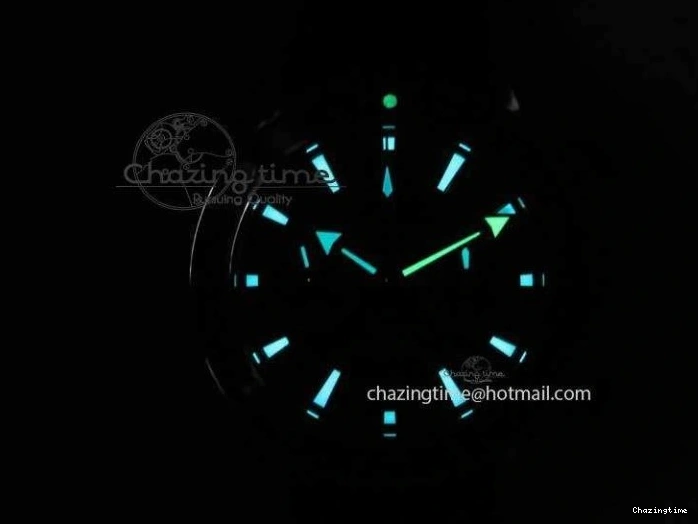 0508 Chic Planet Ocean Master Chrono 45mm SS OM 1:1 Best Edition Blue Dial On Blue Rubber Strap A 8172